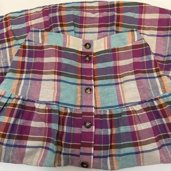 Women’s KITRI Lupeta Plaid Button Down Skirt Size 8 - Picture 5 of 8